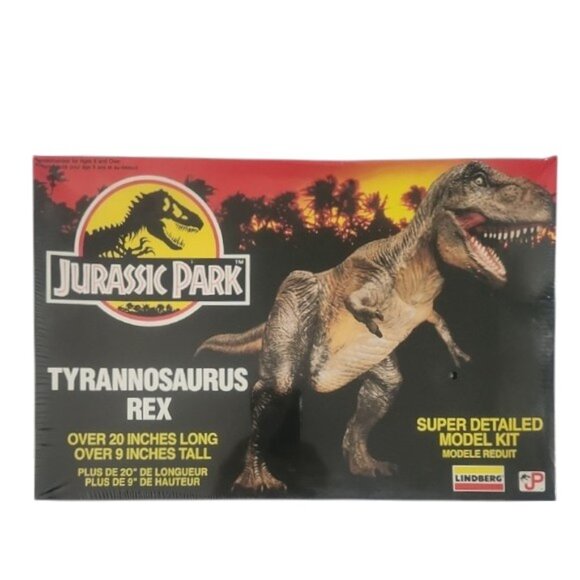 Jurassic Park Tyrannosaurus Rex Model Kit - 1993 Lindberg - Sealed VTG - Picture 1 of 9